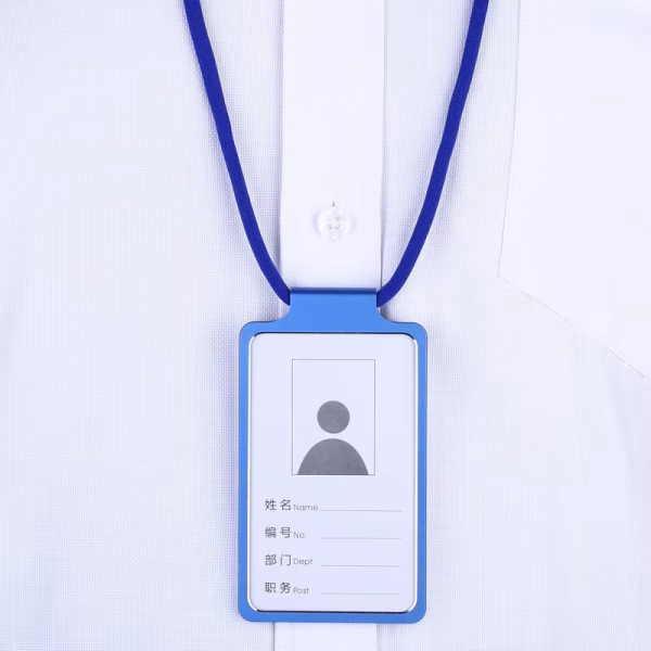 Aluminum Alloy Card Holder with Lanyard Colors for Campus IDs