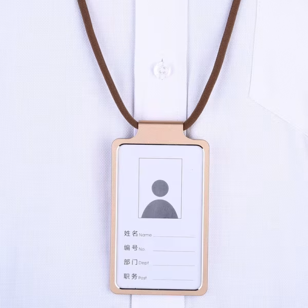 Aluminum Alloy Card Holder with Lanyard Colors for Campus IDs
