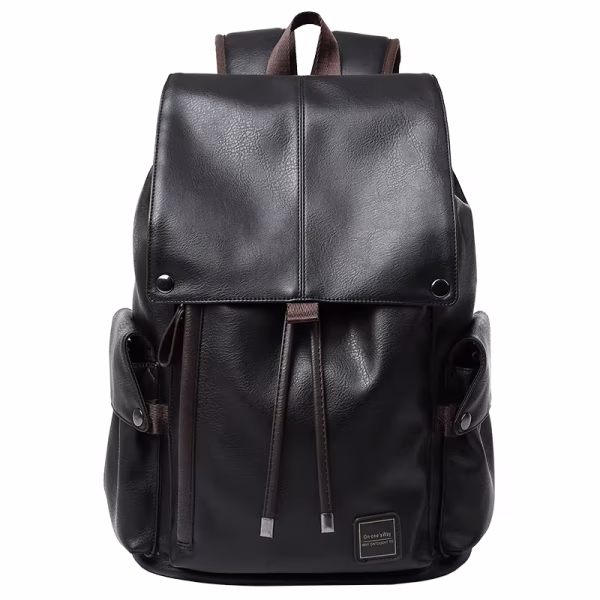PU Leather School/College Laptop Backpack Unisex