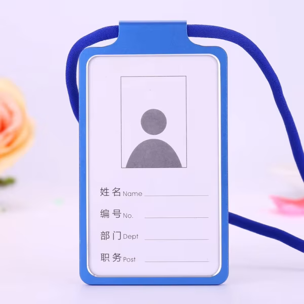 Aluminum Alloy Card Holder with Lanyard Colors for Campus IDs