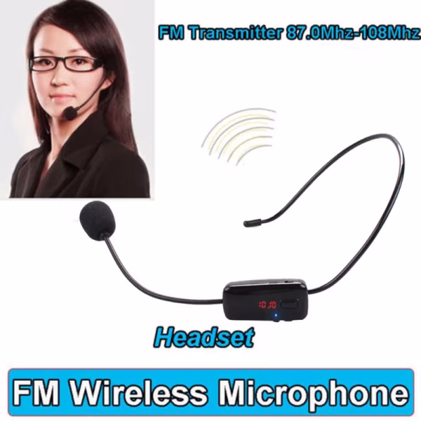 Wireless Headset Microphone. Classroom Voice Amplification, No-Hassle Setup