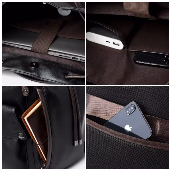 PU Leather School/College Laptop Backpack Unisex