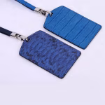 Embossed Crocodile Cowhide Lanyard & ID Card Holder a Luxury Edition