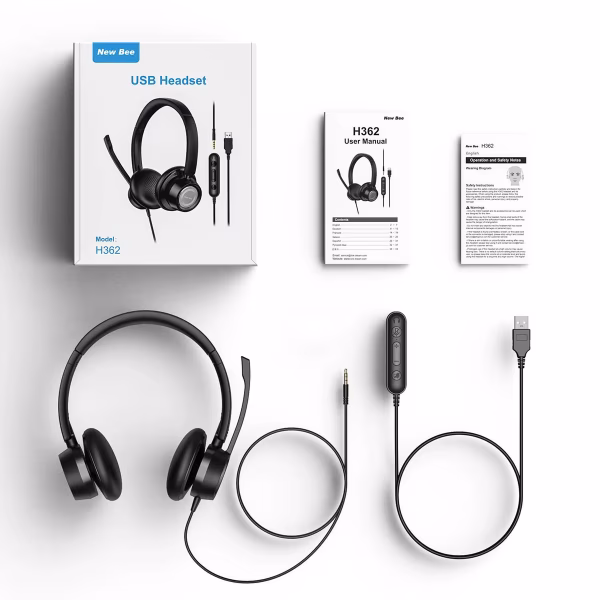 USB/3.5mm Noise-Reduction Headset with Mic Education/Office