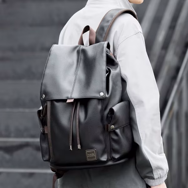 PU Leather School/College Laptop Backpack Unisex