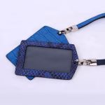 Embossed Crocodile Cowhide Lanyard & ID Card Holder a Luxury Edition